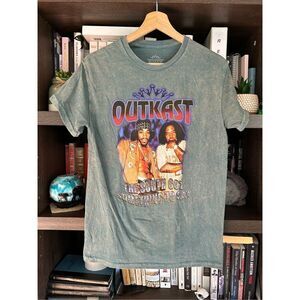 🐿️ NWOT Outkast Mineral Wash Green Short Sleeve Graphic Tee Unisex Small